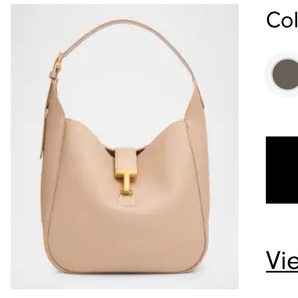 Tom Ford Handbags - Tom Ford Cream Shoulder Bag with Gold Hardware